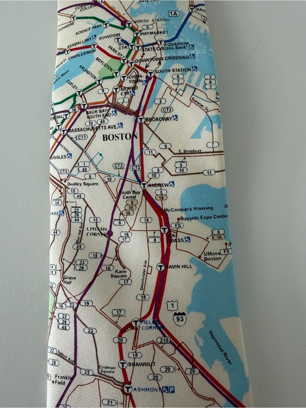 Josh Bach Boston MBTA Map Silk Tie